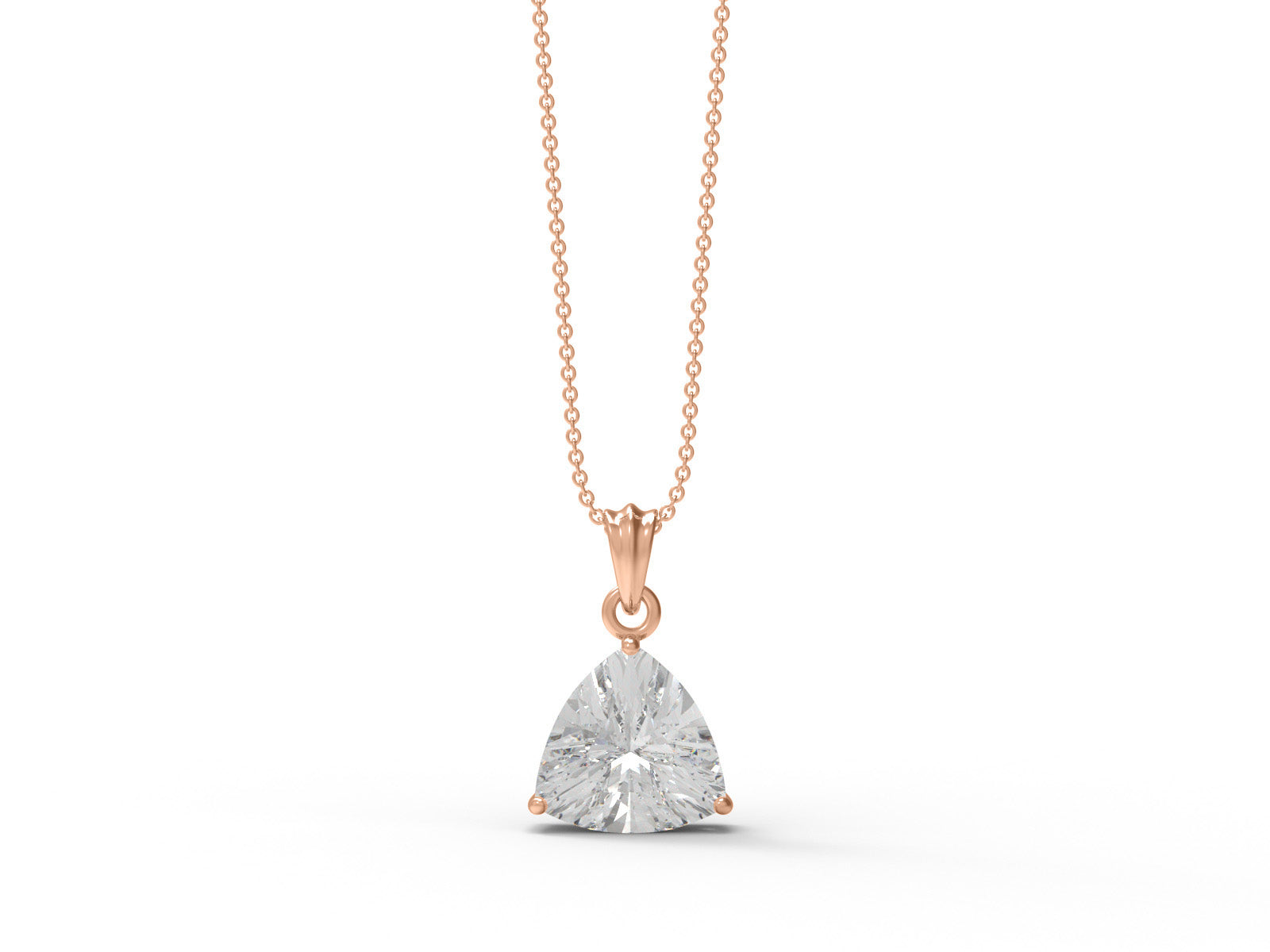 Moissanite Trillion Cut Solitaire Necklace - Sterling Silver