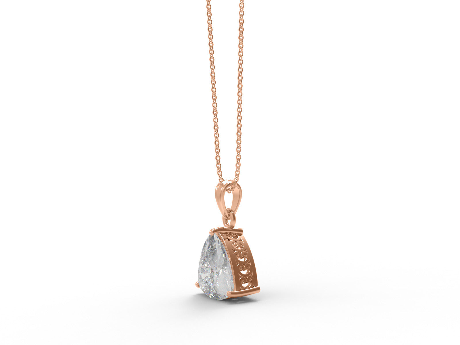 Moissanite Trillion Cut Solitaire Necklace - Sterling Silver