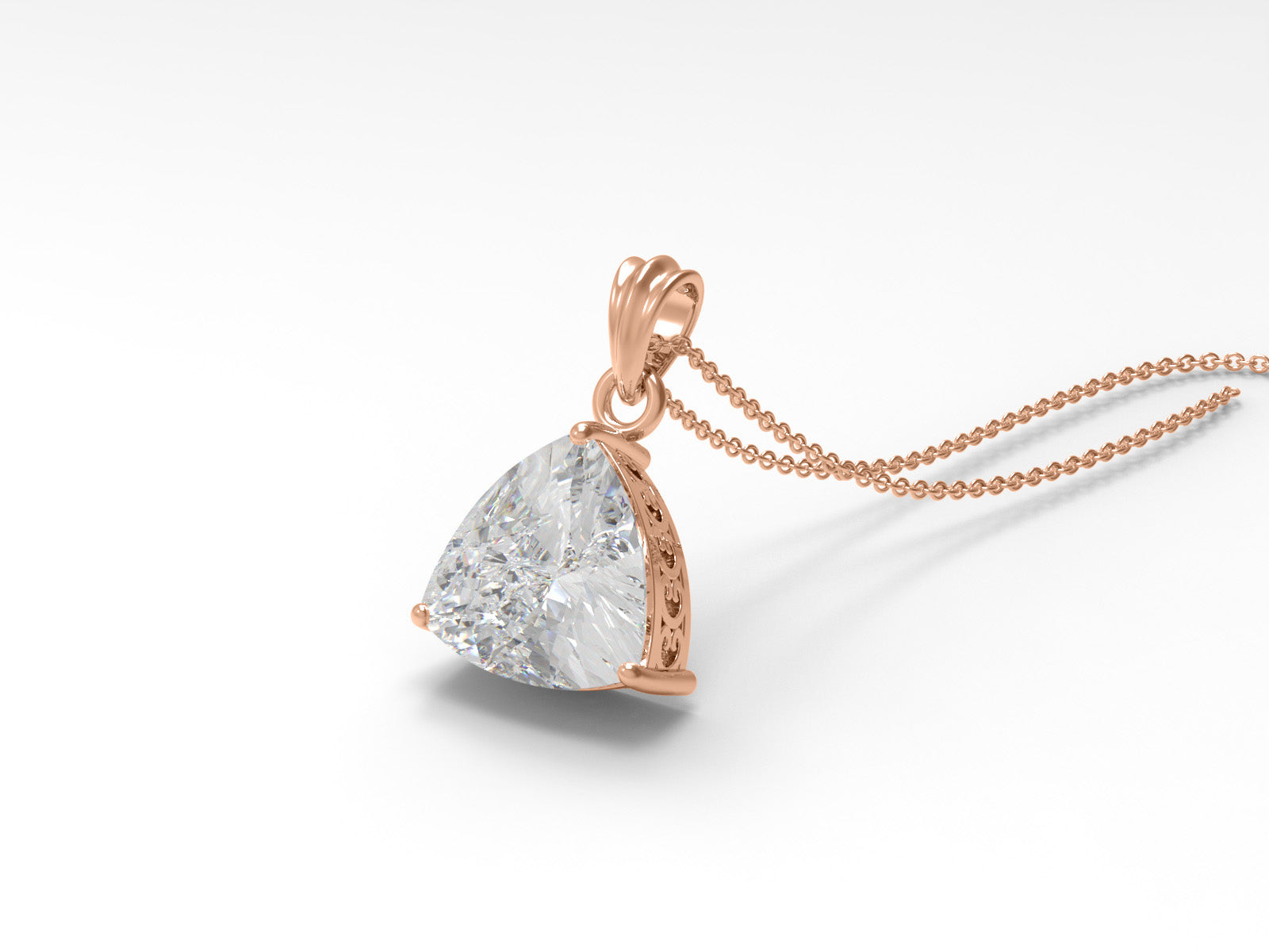 Moissanite Trillion Cut Solitaire Necklace - Sterling Silver