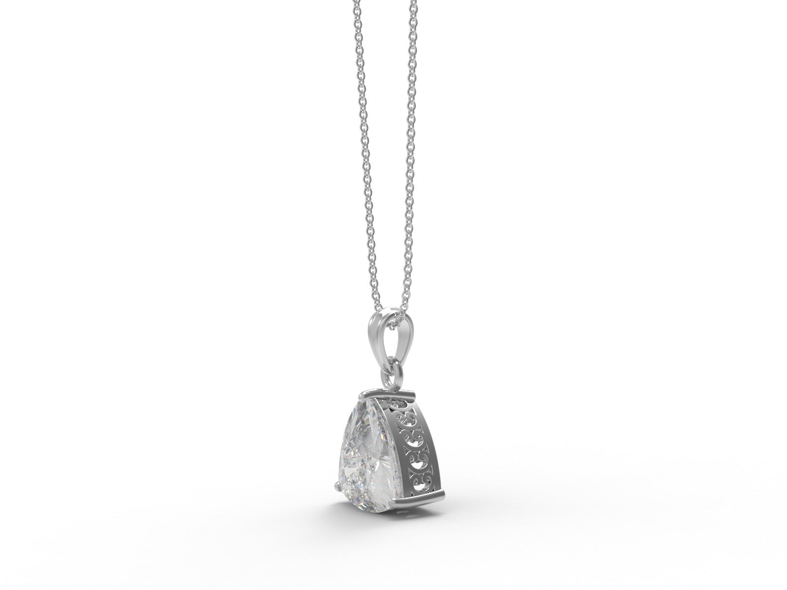 Moissanite Trillion Cut Solitaire Necklace - Sterling Silver