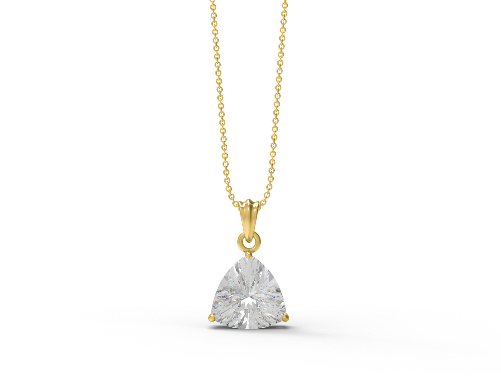 Moissanite Trillion Cut Solitaire Necklace - Sterling Silver
