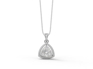 5.4 Ctw Trillion Cut Moissanite 925 Sterling Silver Floating Halo Women Necklace