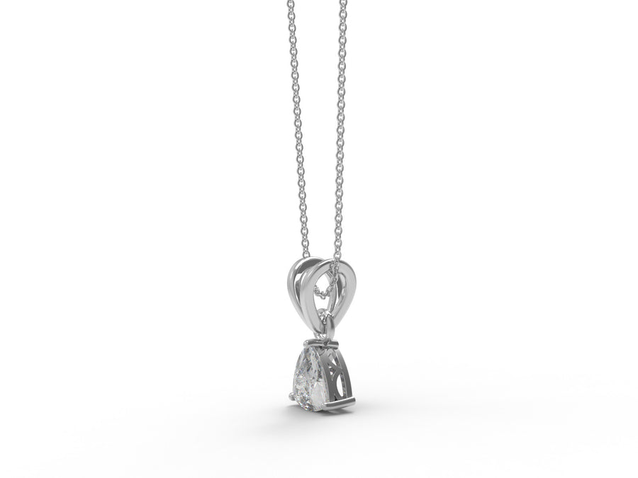 Moissanite Trillion Solitaire Pendant Necklace - Sterling Silver