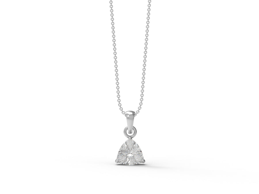 Moissanite Minimal Trillion Drop Necklace - Sterling Silver