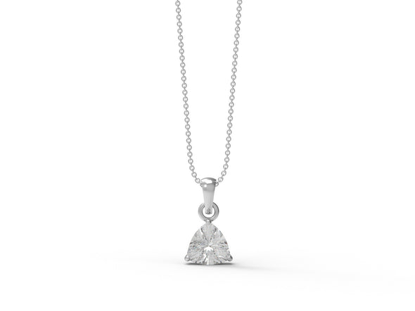 3.00 Ctw Trillion Shape Moissanite 925 Sterling Silver Solitaire Women Necklace