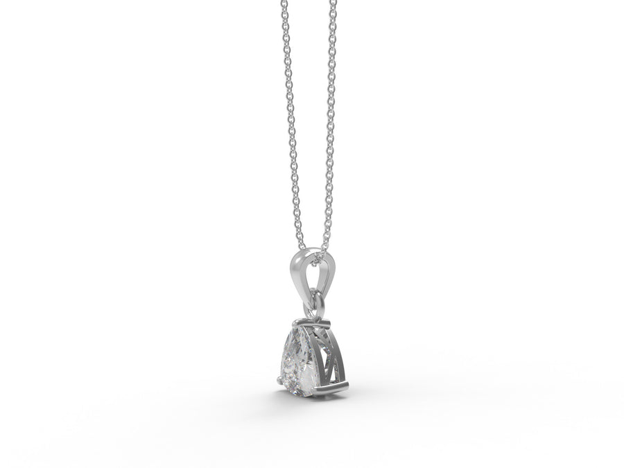 Moissanite Minimal Trillion Drop Necklace - Sterling Silver