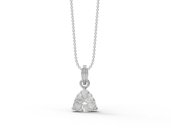 4.00 Ctw Trillion Shape Moissanite 925 Sterling Silver Solitaire Women Necklace