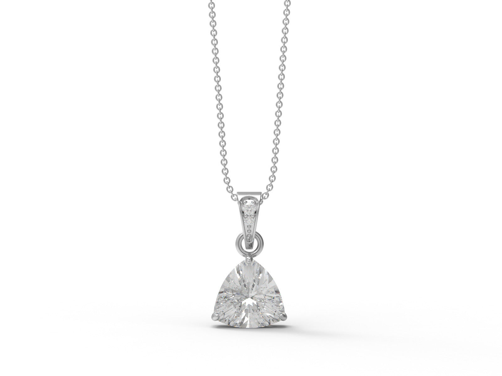 Moissanite Trillion Necklace - Sterling Silver