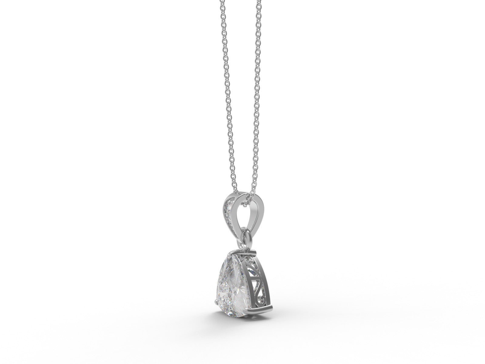Moissanite Trillion Necklace - Sterling Silver