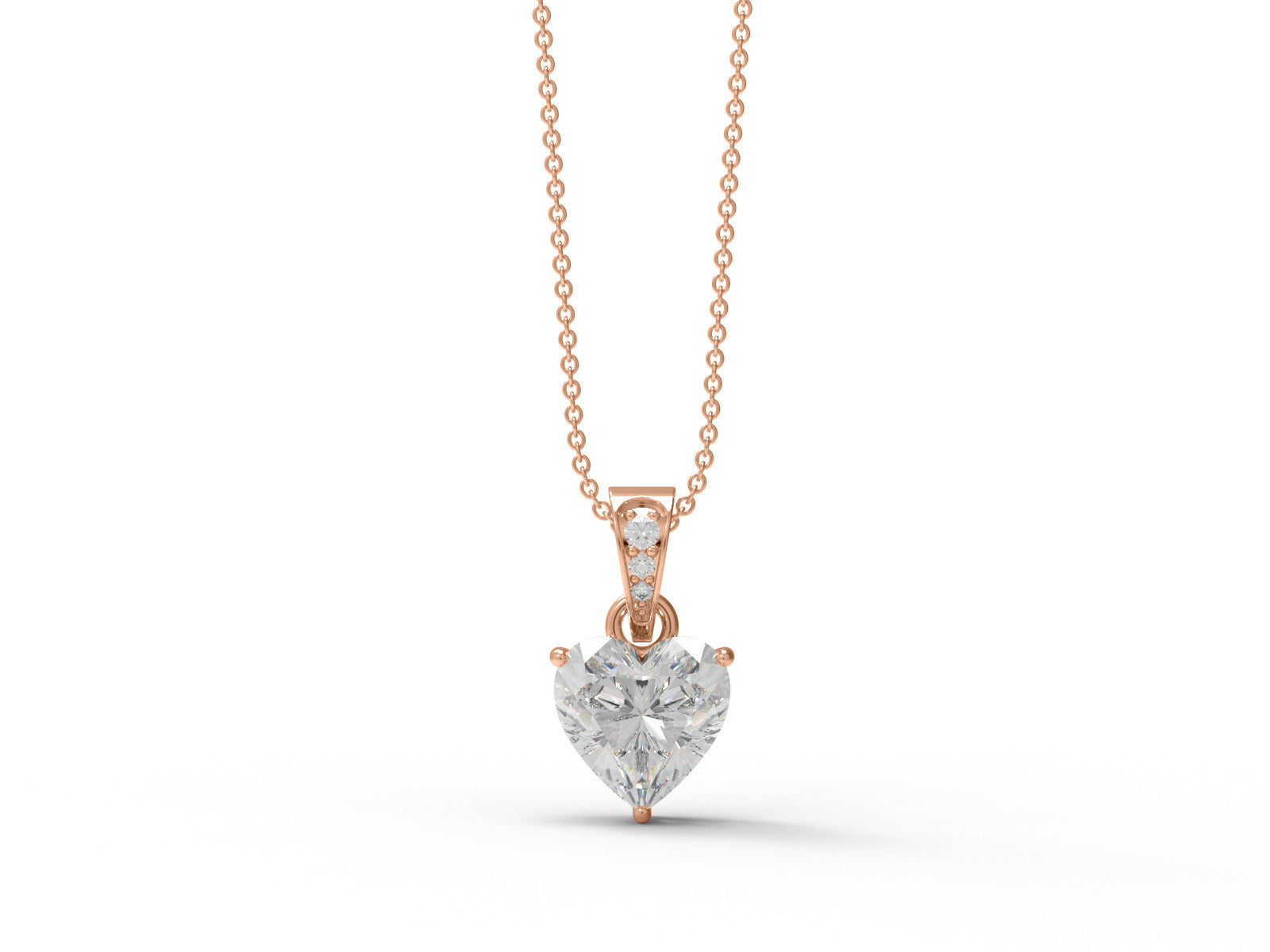 Moissanite Heart Shape Solitaire Necklace - Sterling Silver