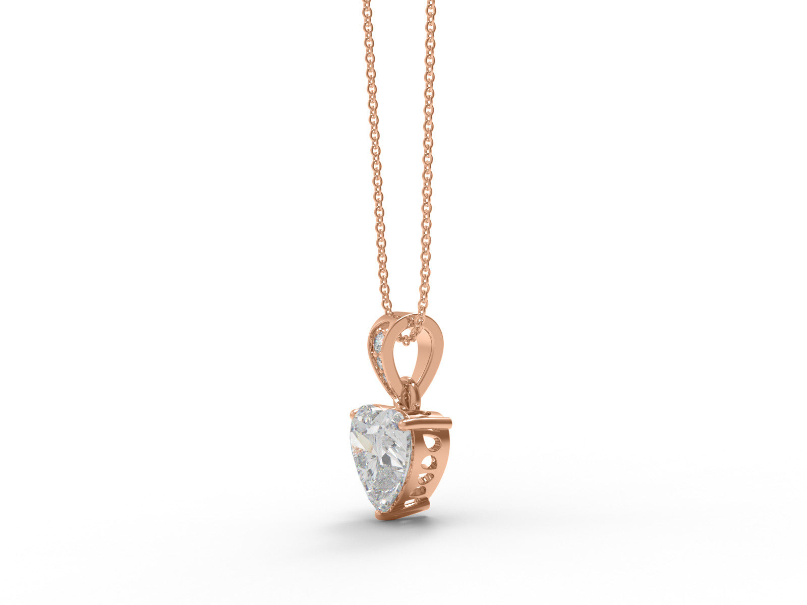Moissanite Heart Shape Solitaire Necklace - Sterling Silver