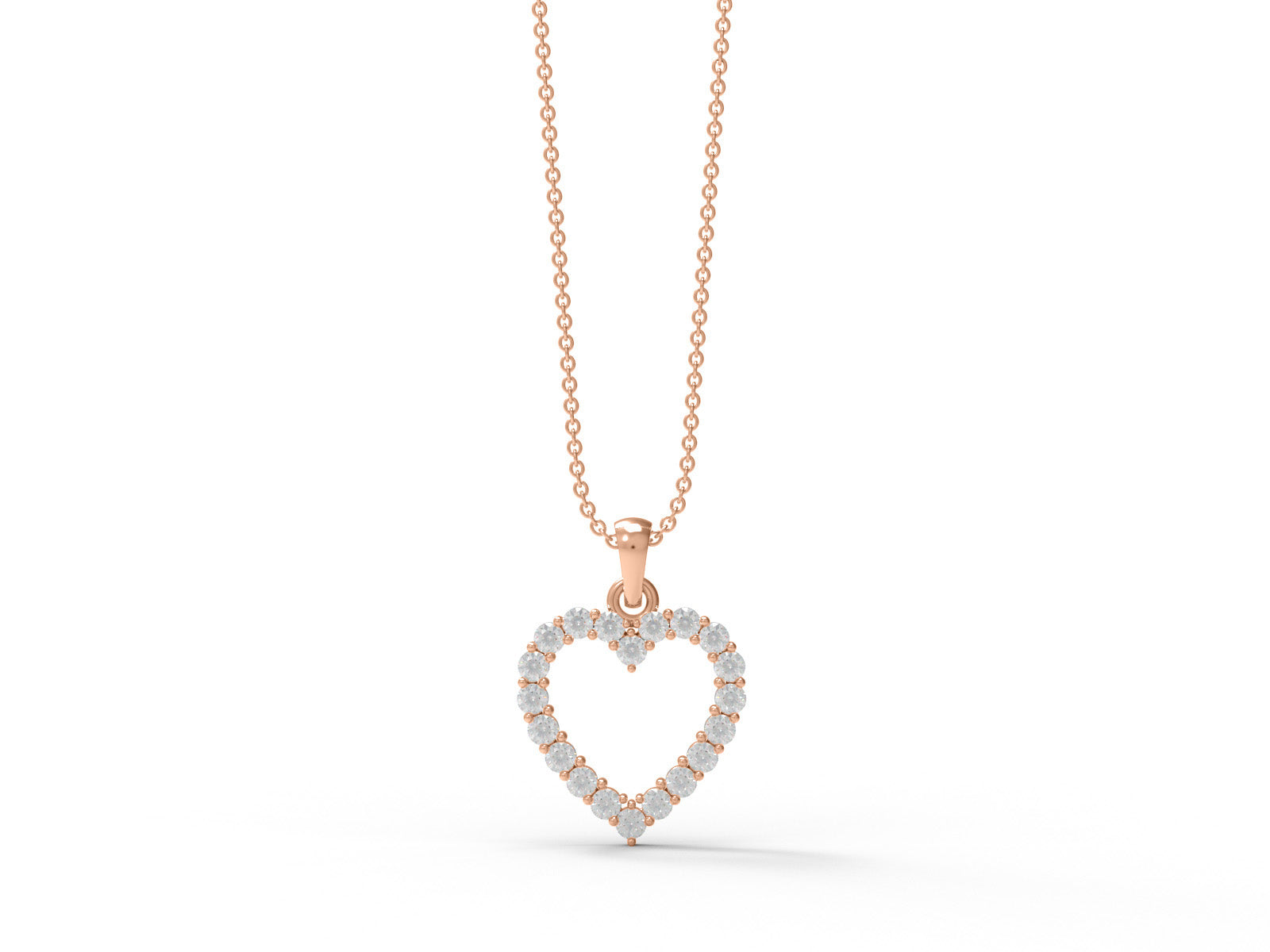 Moissanite Heart Necklace - Sterling Silver