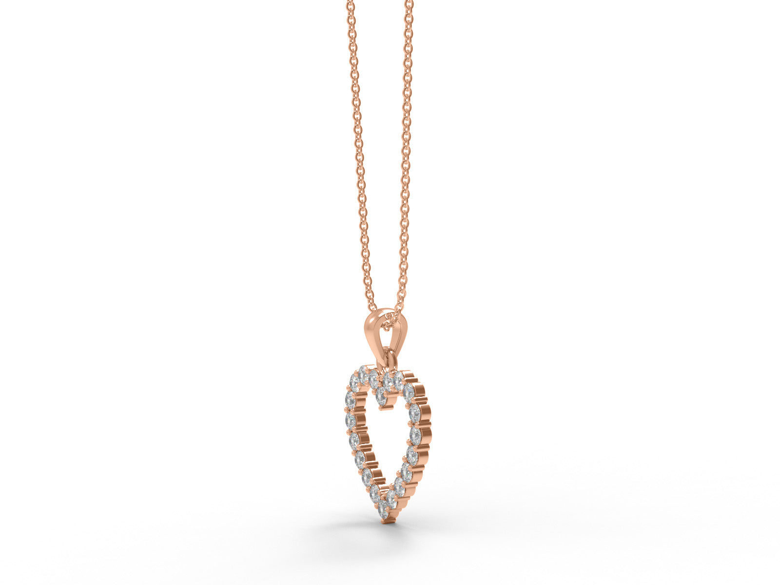 Moissanite Heart Necklace - Sterling Silver