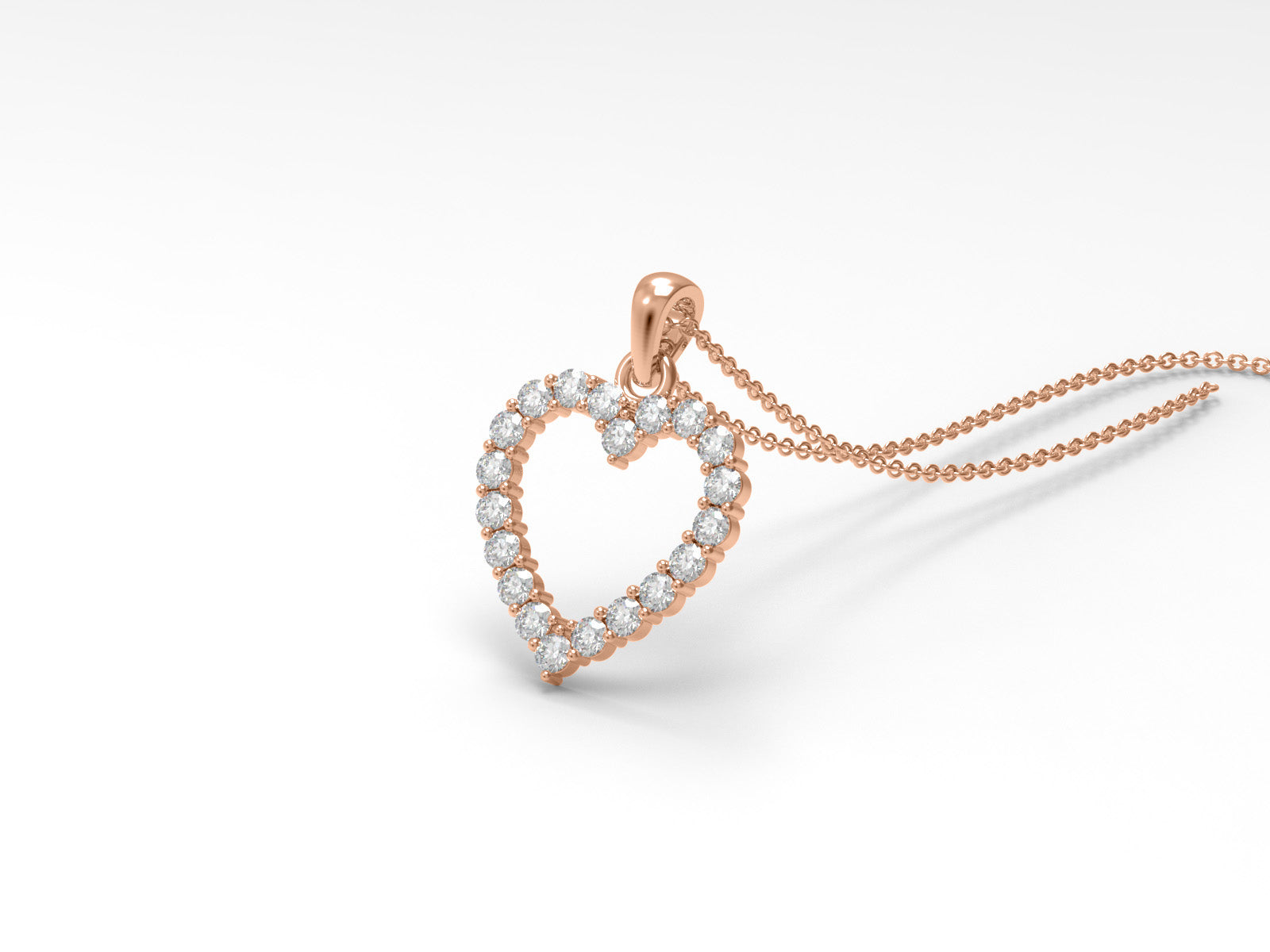 Moissanite Heart Necklace - Sterling Silver