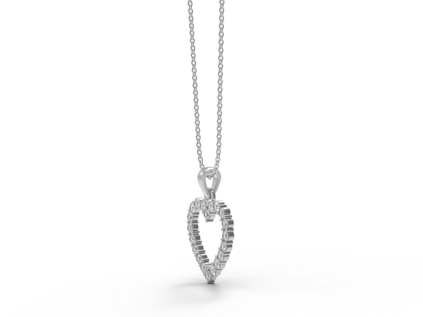 Moissanite Heart Necklace - Sterling Silver