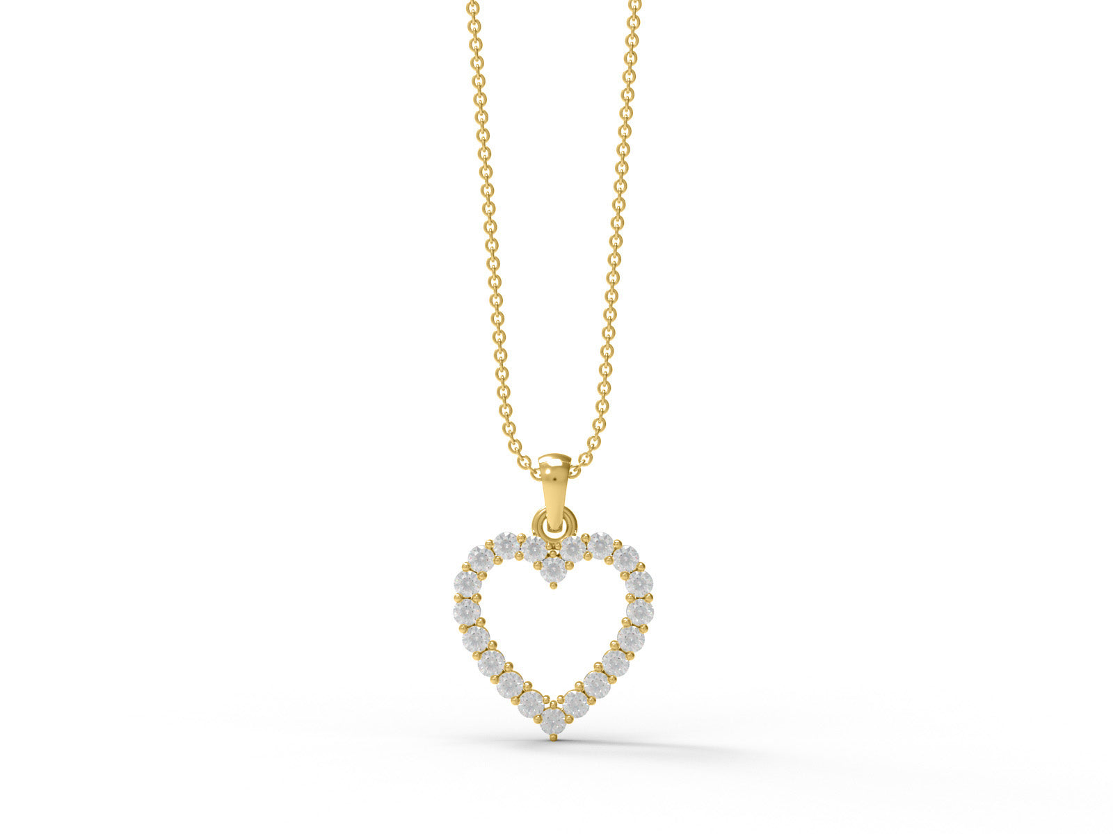 Moissanite Heart Necklace - Sterling Silver