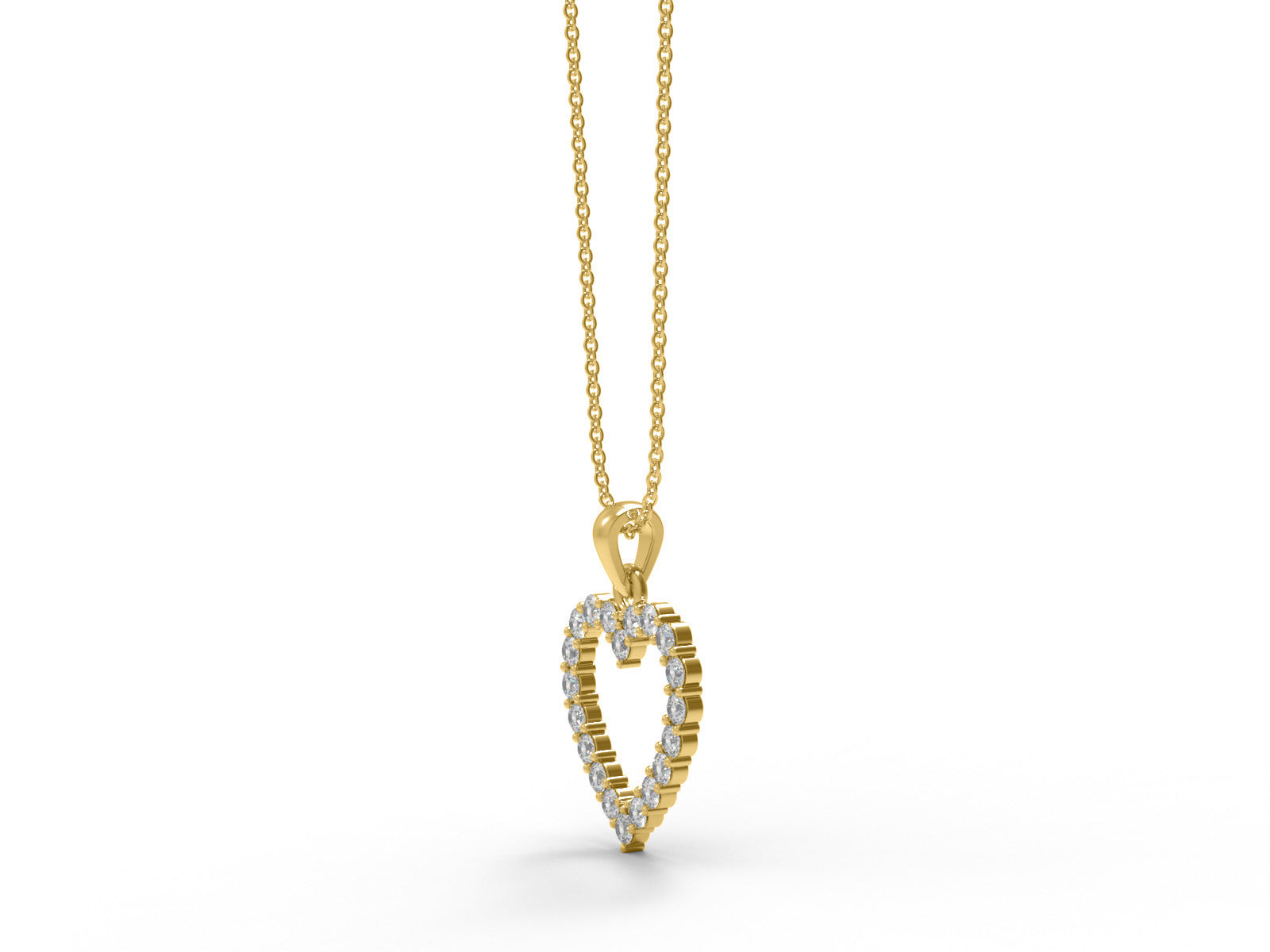 Moissanite Heart Necklace - Sterling Silver