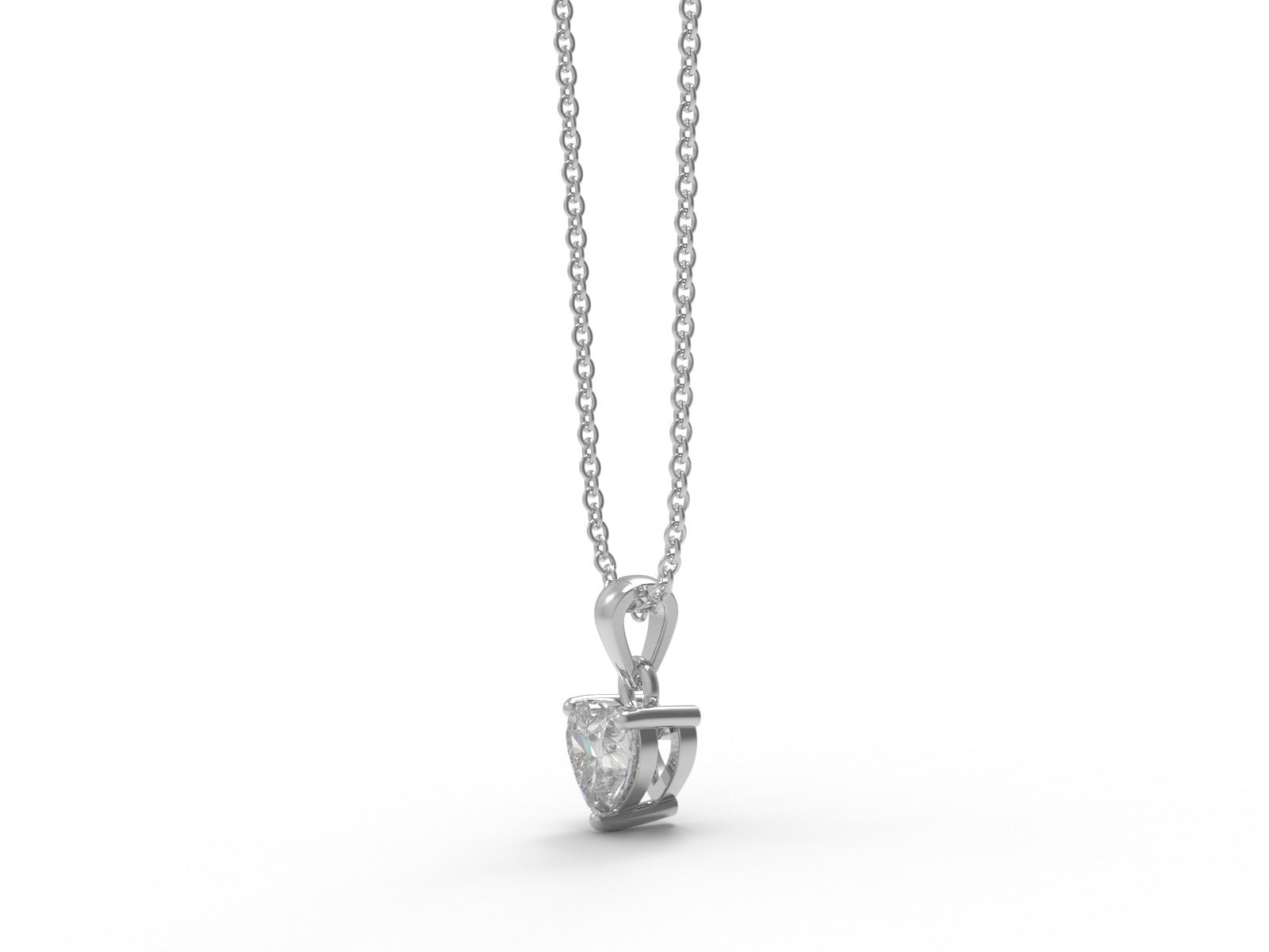 Moissanite Heart Solitaire Nacklace - Sterling Silver