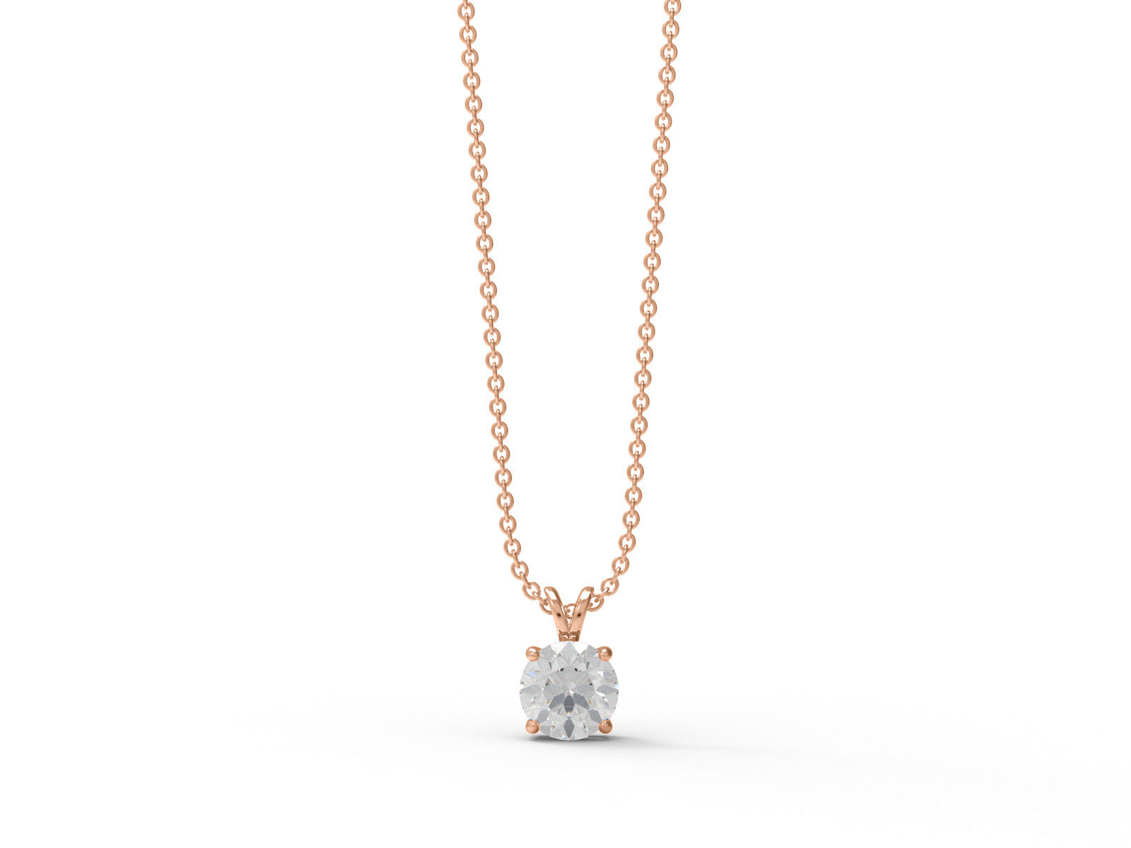 Moissanite Round Solitaire Necklace – Sterling Silver