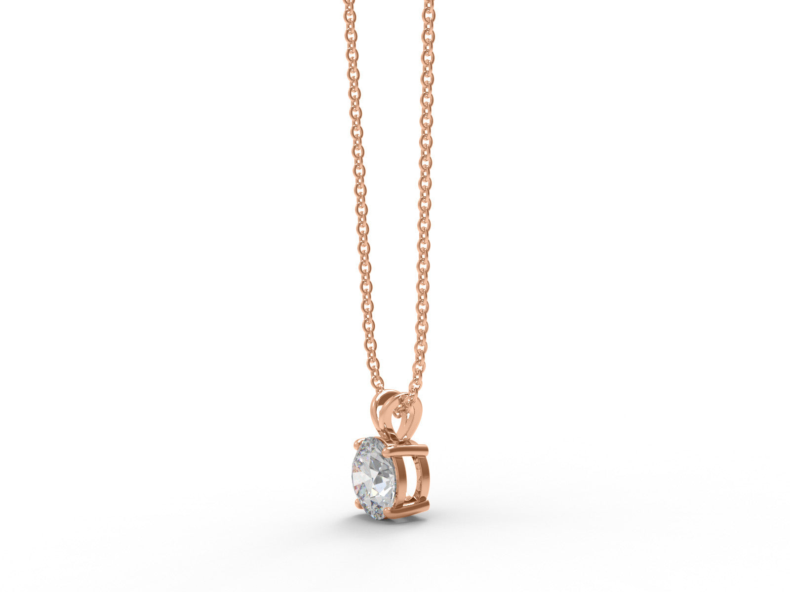 Moissanite Round Solitaire Necklace – Sterling Silver