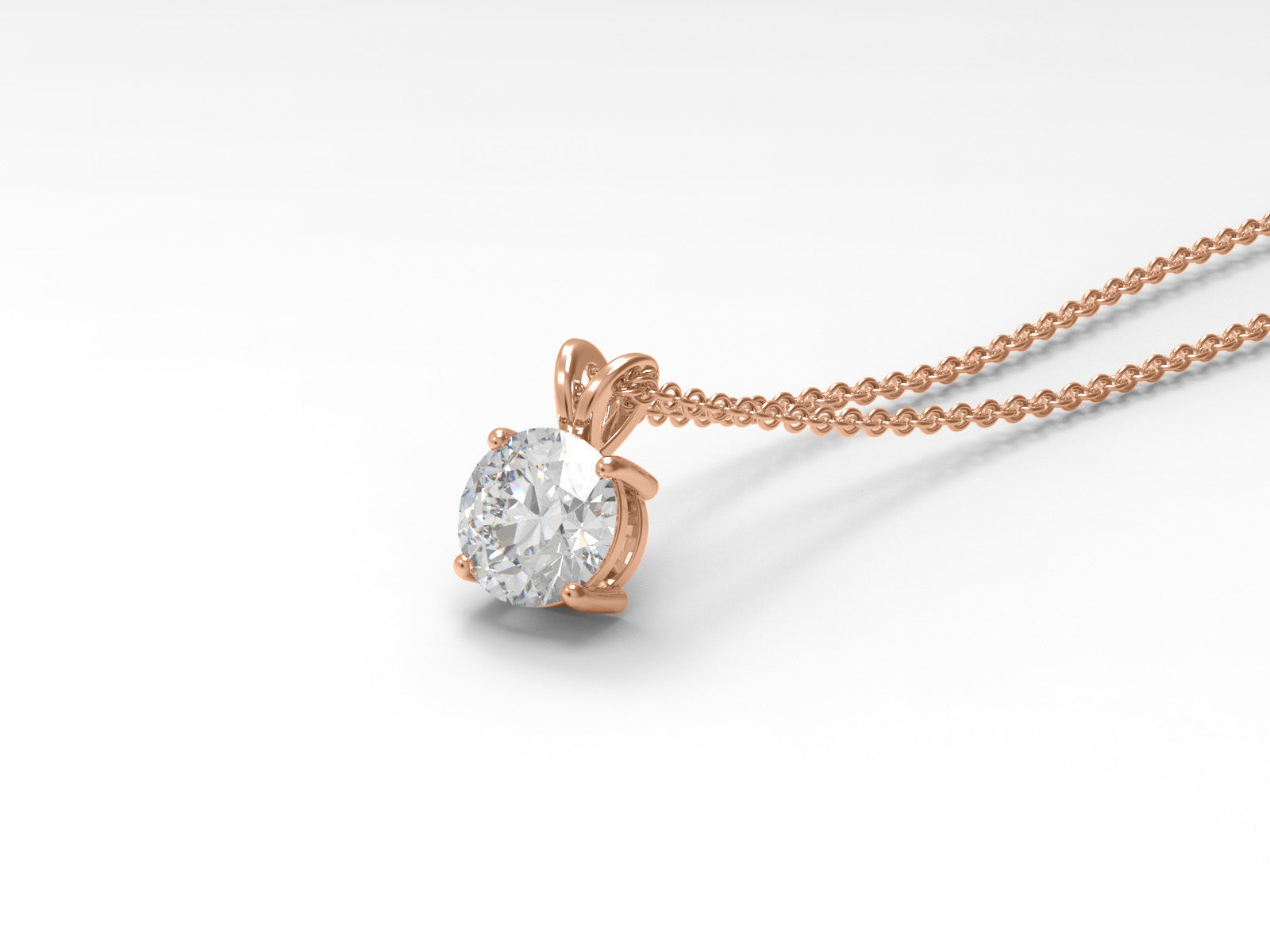 Moissanite Round Solitaire Necklace – Sterling Silver