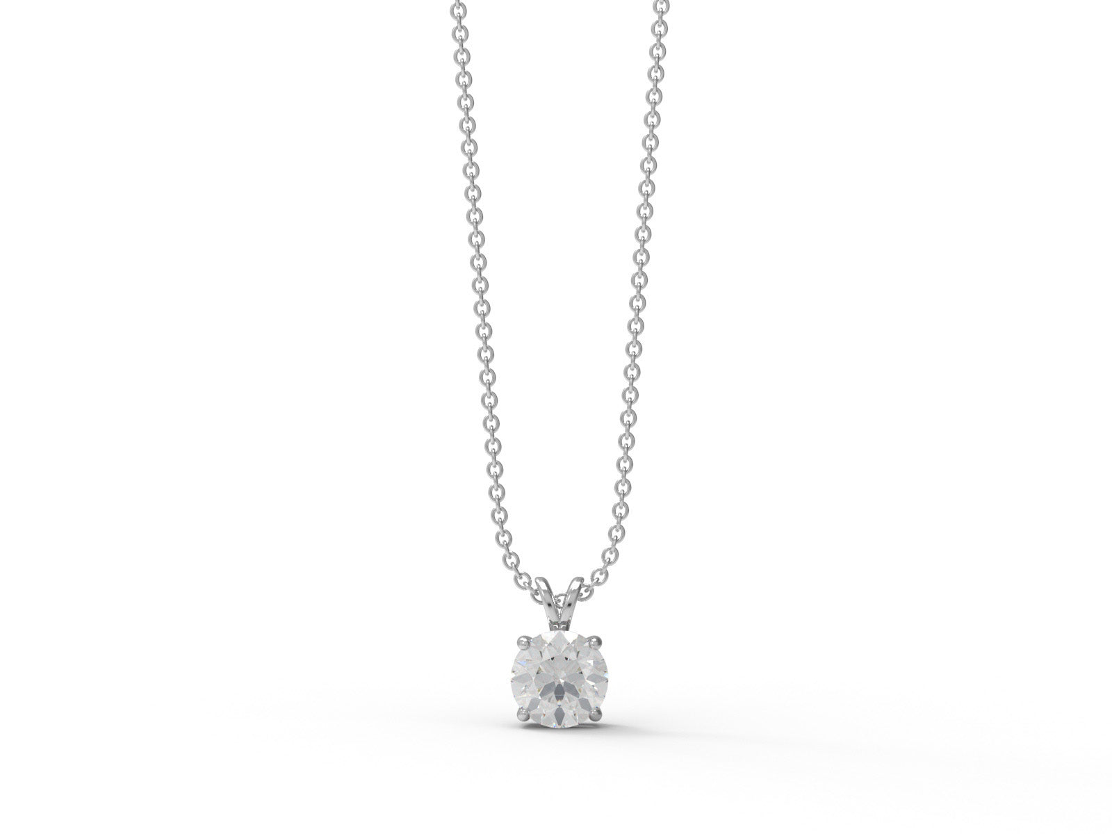 Moissanite Round Solitaire Necklace – Sterling Silver