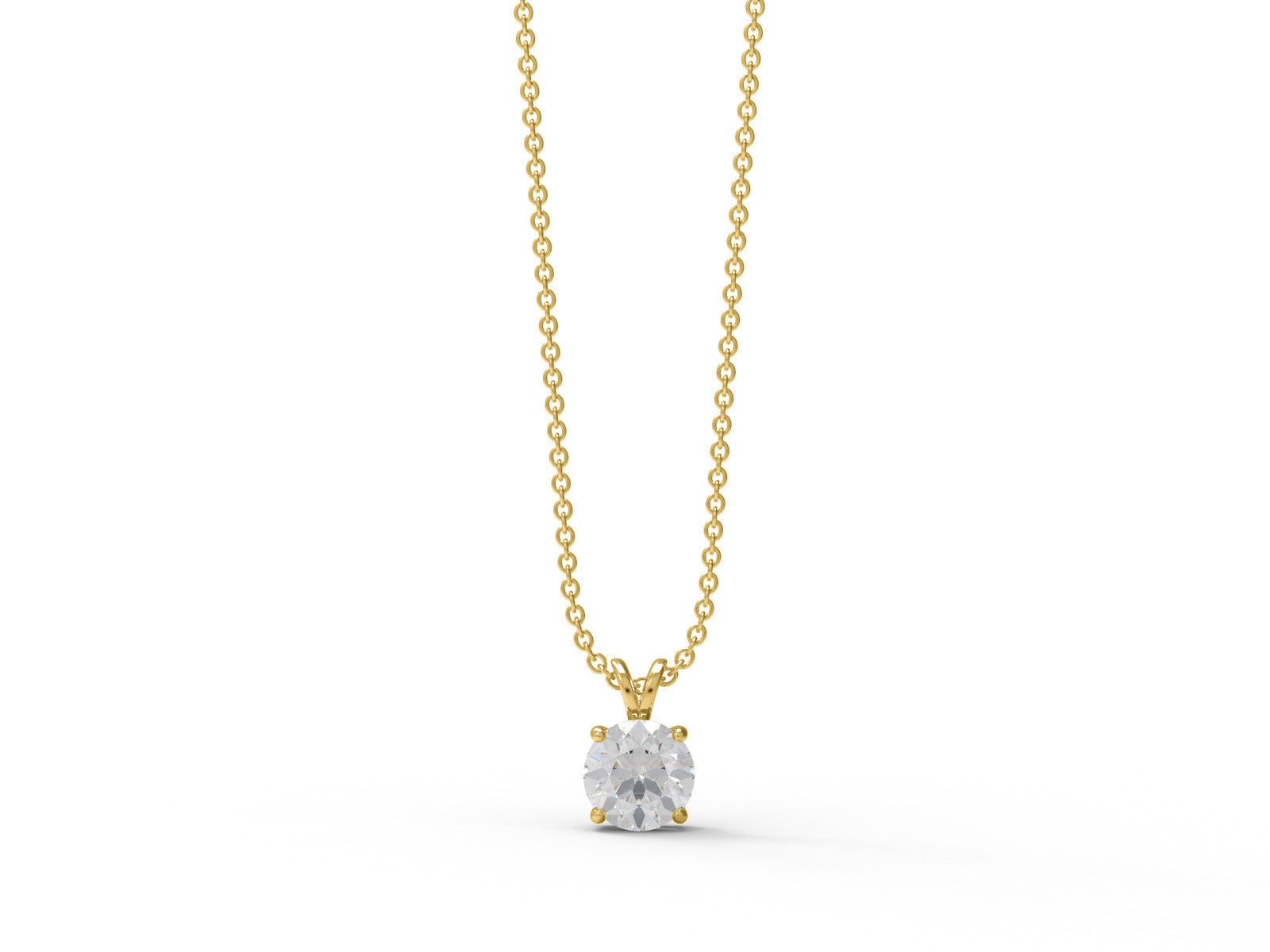 Moissanite Round Solitaire Necklace – Sterling Silver