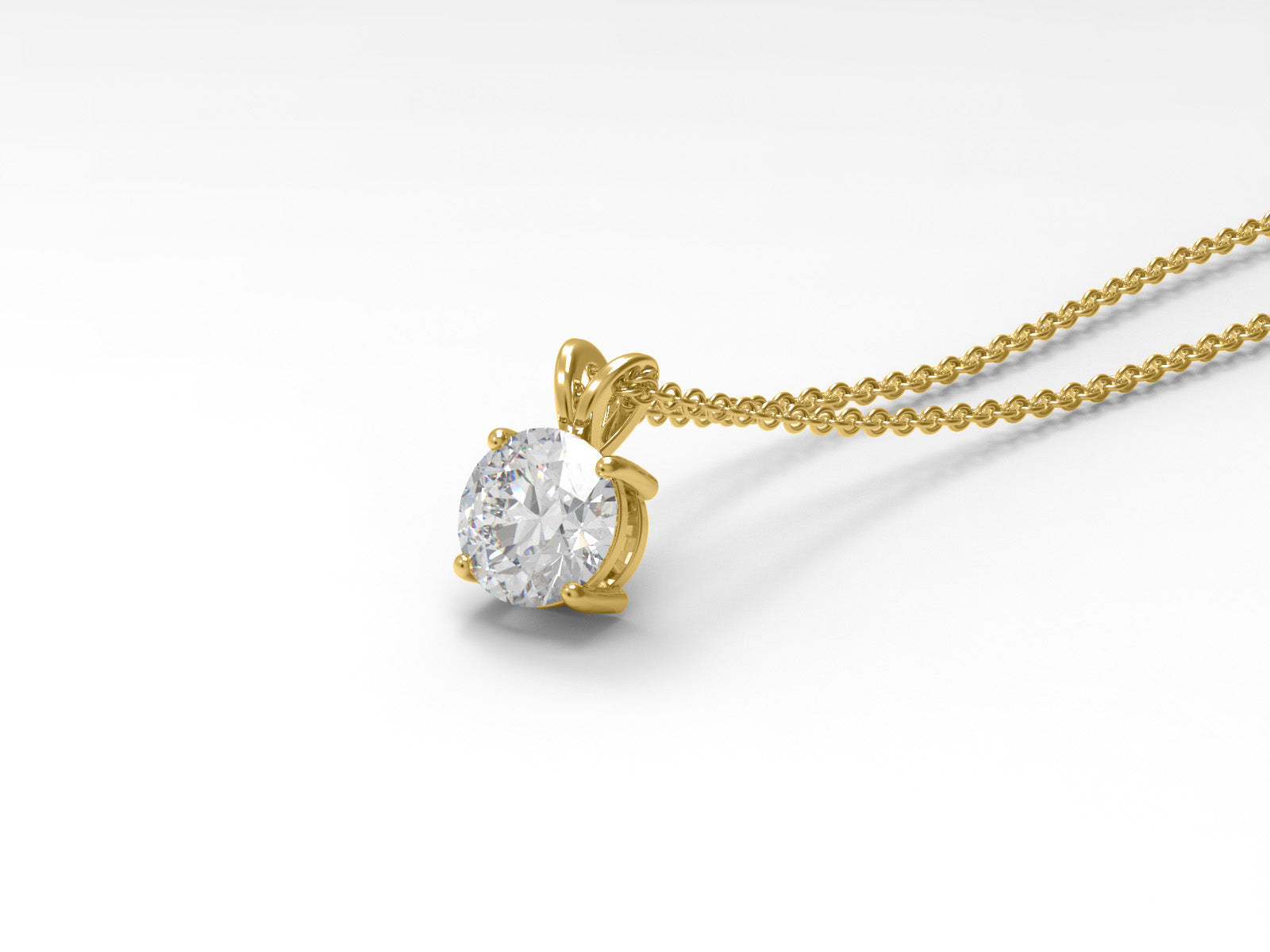 Moissanite Round Solitaire Necklace – Sterling Silver