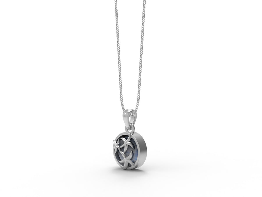 Moonstone Celestial Charm Necklace-Sterling Silver
