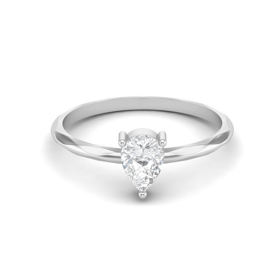 Moissanite Minimal Solitaire Band Ring – Sterling Silver