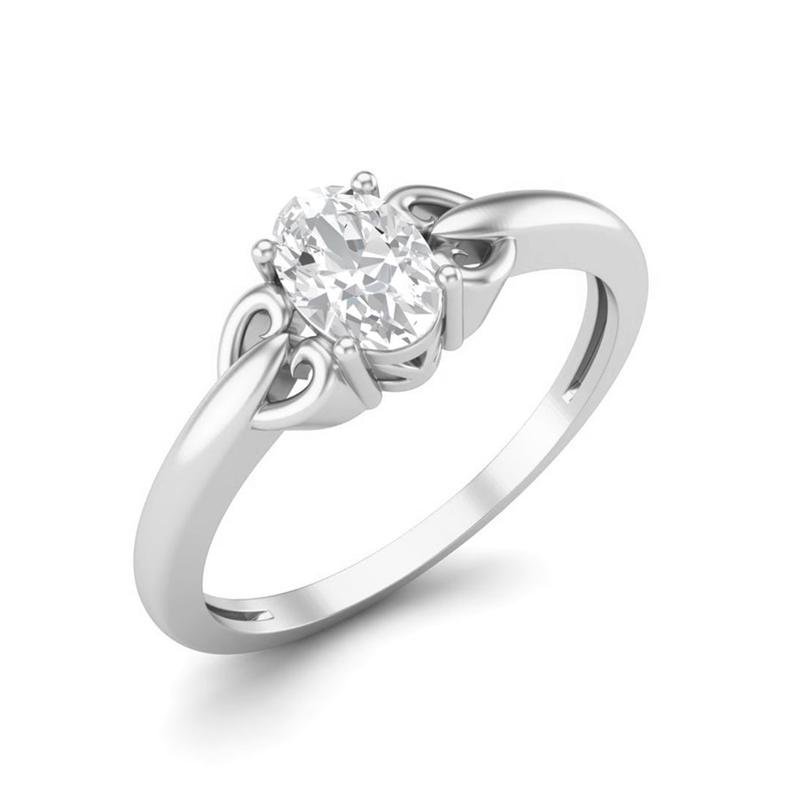 Moissanite Artistic Split Shank Ring – Sterling Silver