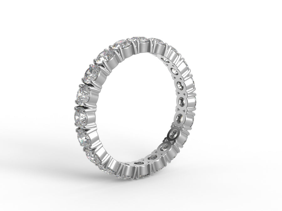 Moissanite Classic Full Circle Eternity Band Ring – Sterling Silver