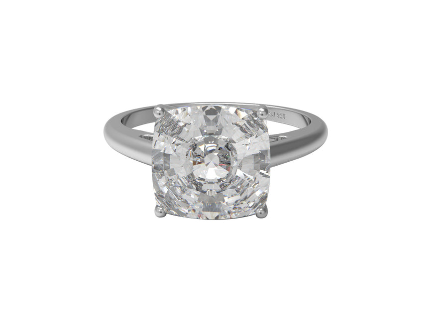 Moissanite Classic Prong Set Solitaire Ring – Sterling Silver