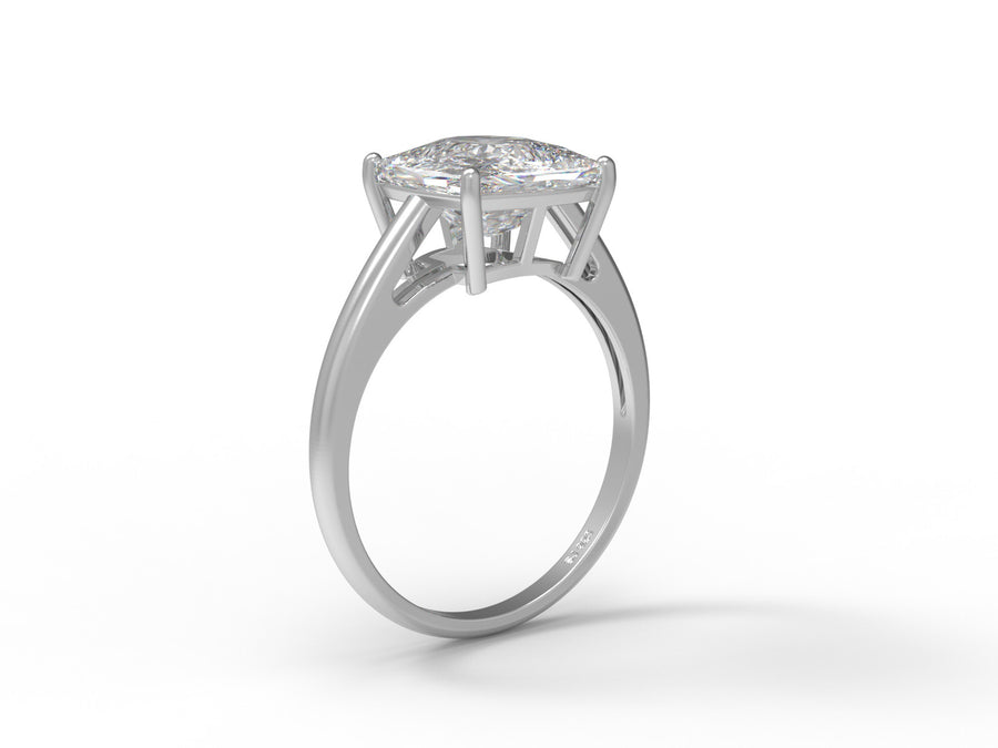 Moissanite Classic Prong Set Solitaire Ring – Sterling Silver