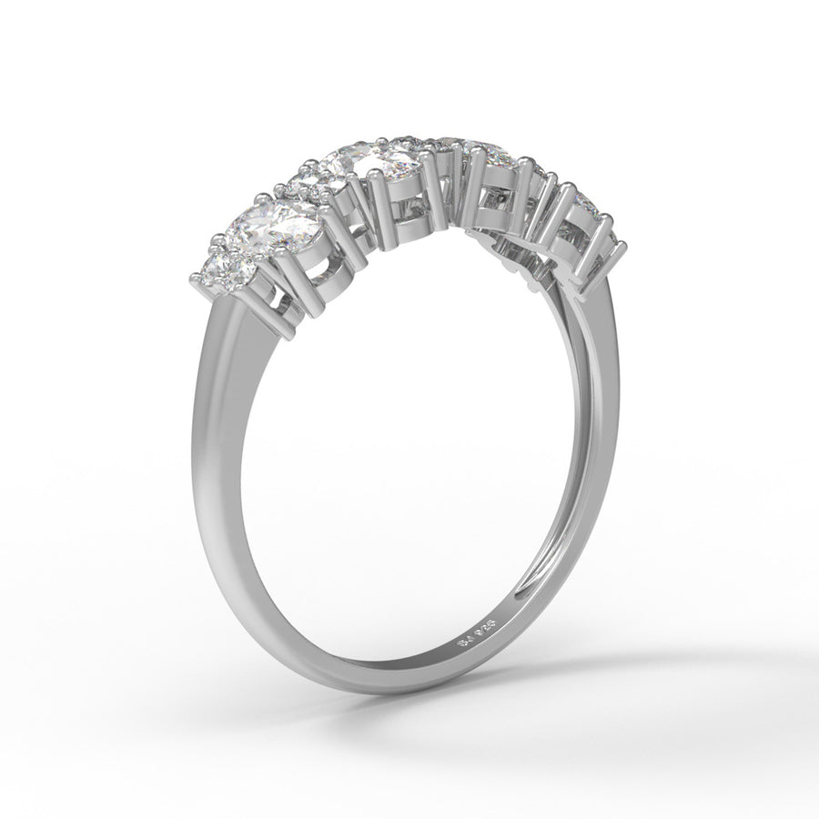 Moissanite Elegant Eternity Band Ring – Sterling Silver