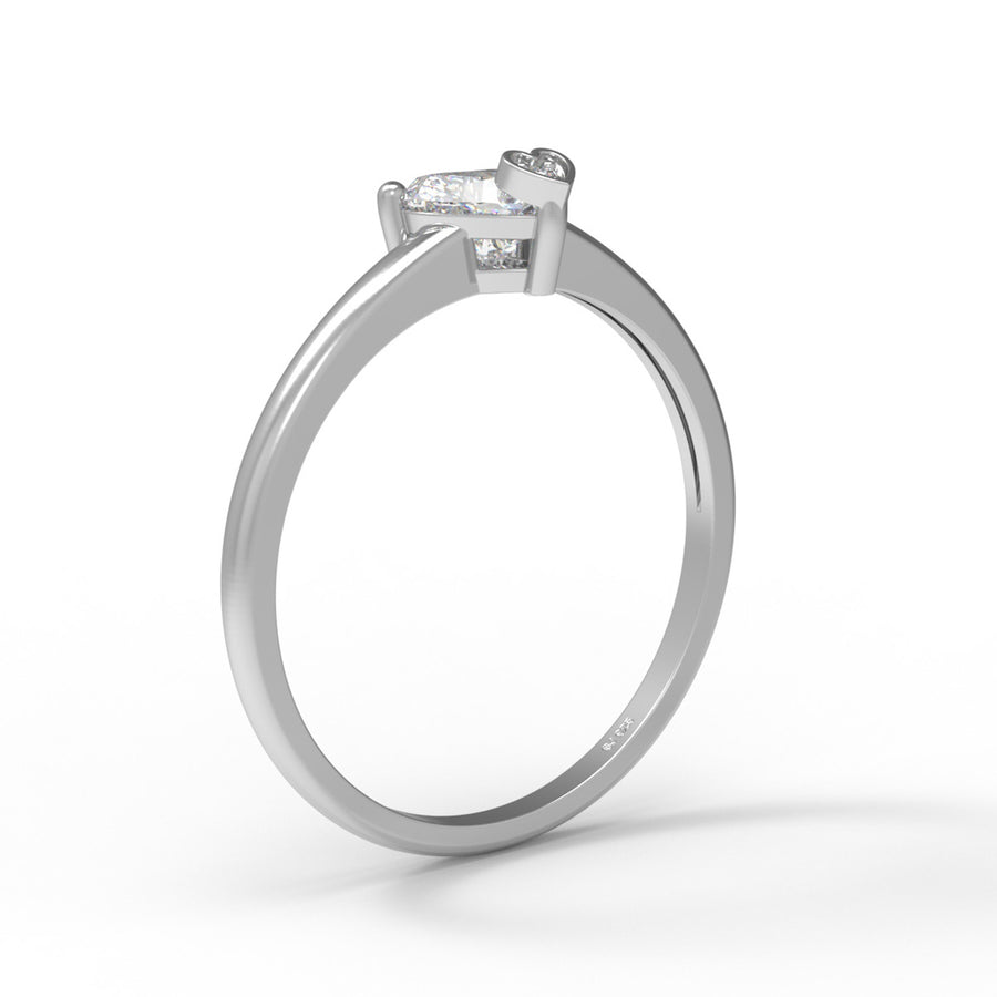 Moissanite Solitaire Ring - Sterling Silver