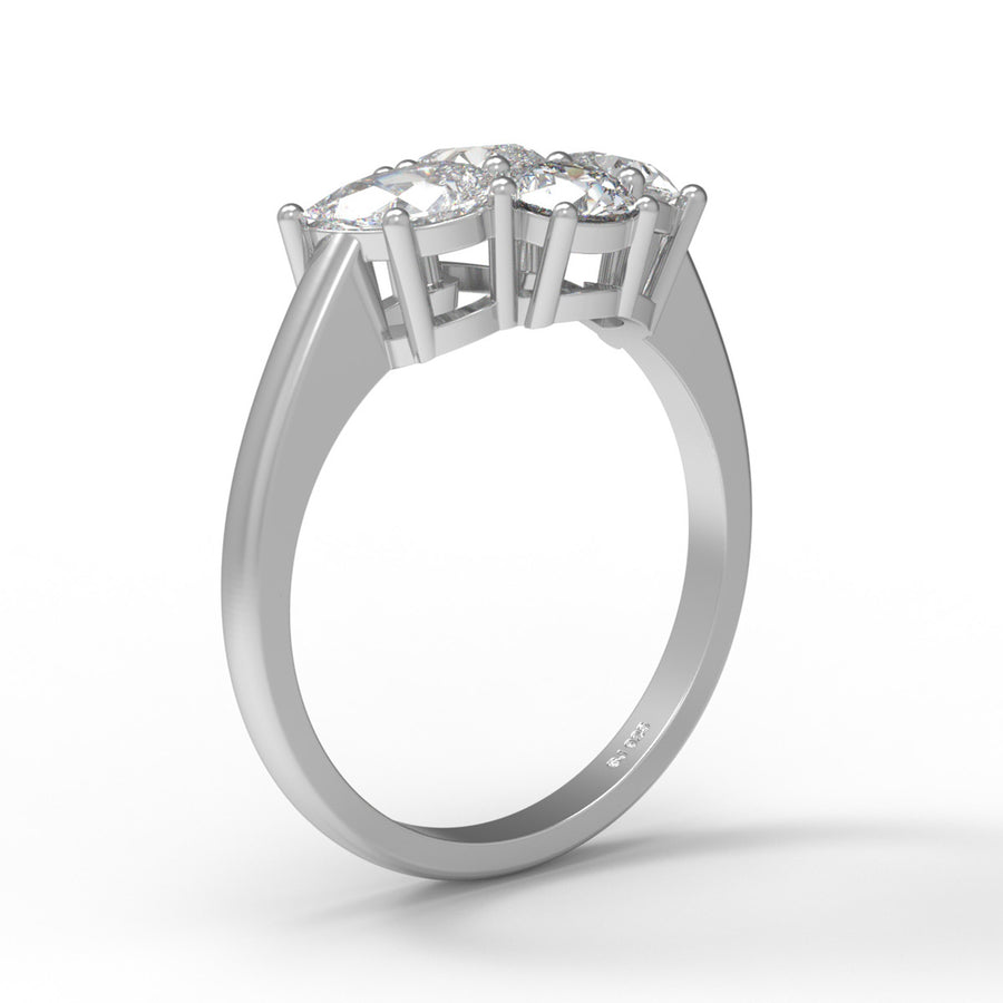 Moissanite Floral Cluster Statement Ring – Sterling Silver
