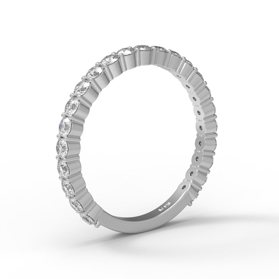 Moissanite Eternity Band Classic Prong Set Ring – Sterling Silver