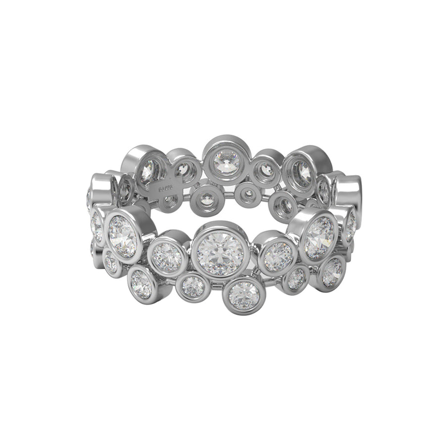 Moissanite Dual Band Eternity Ring – Sterling Silver