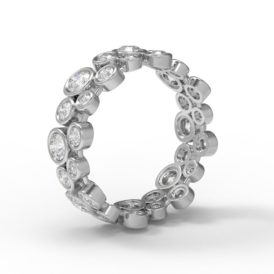 Moissanite Dual Band Eternity Ring – Sterling Silver
