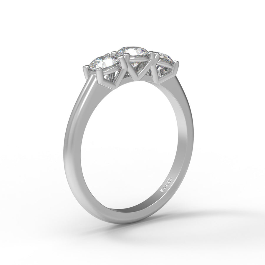 Moissanite Three-Stone Ring - Sterling Silver