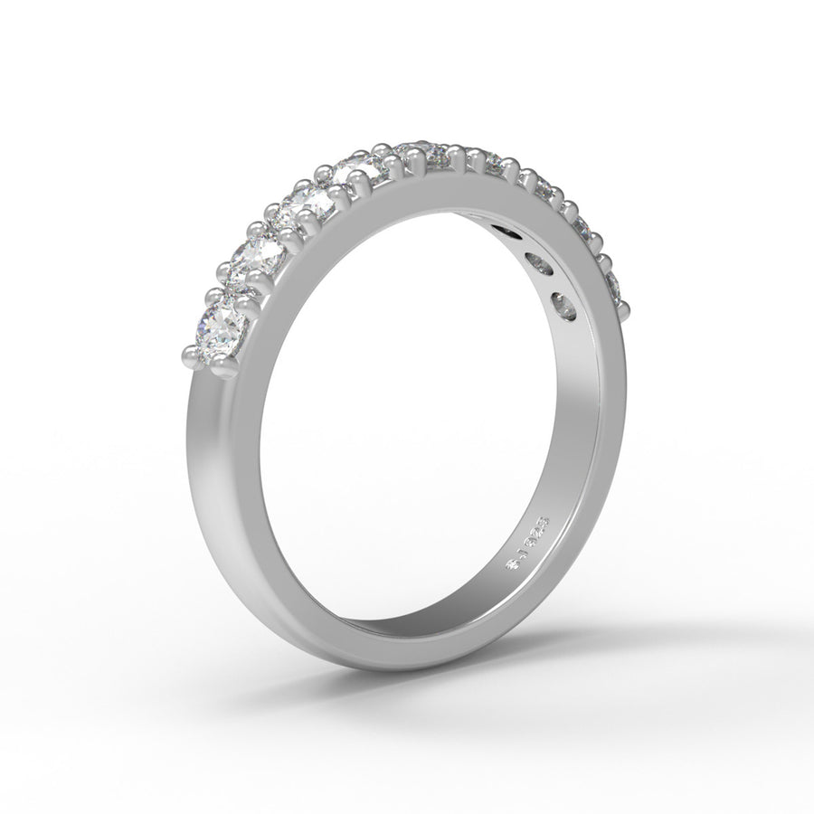 Moissanite Full Eternity Prong Set Band Ring – Sterling Silver
