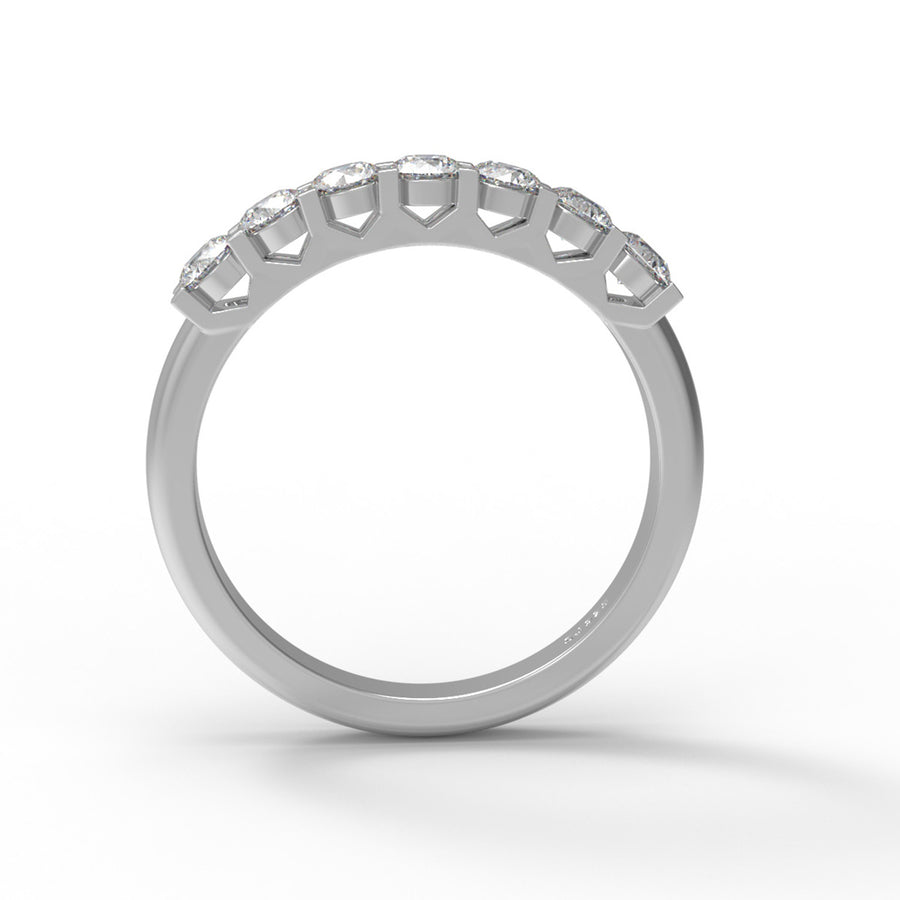 Moissanite Seven-Stone Anniversary Band Ring – Sterling Silver