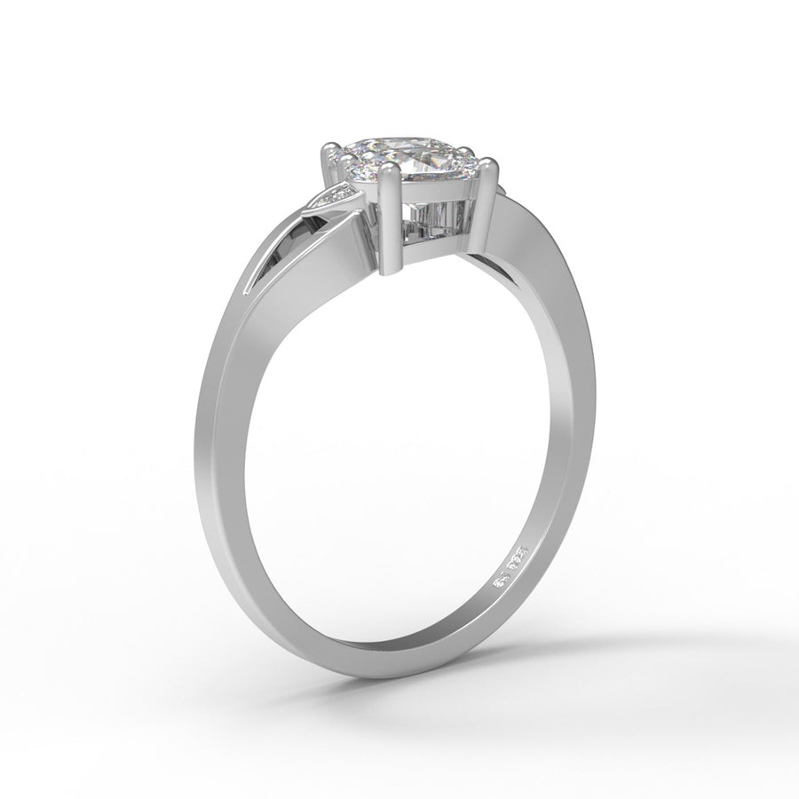 Moissanite Two-Stone Bypass Ring – Sterling Silver