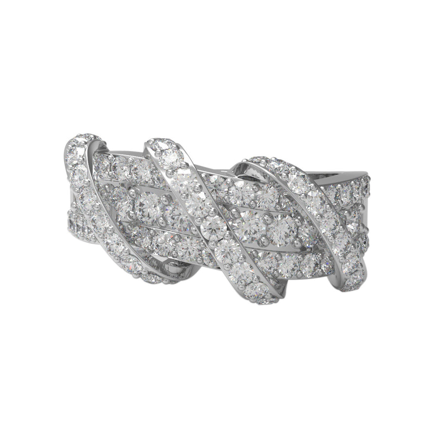 Moissanite Braided Band Multi-Row Ring - Sterling Silver
