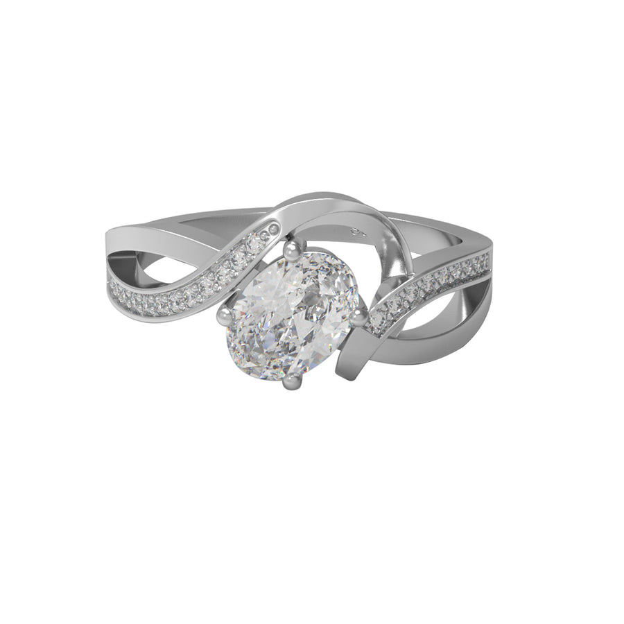 Moissanite Infinity Twist Pave Design Ring – Sterling Silver