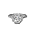 Moissanite Floral Halo Vintage Design Ring – Sterling Silver