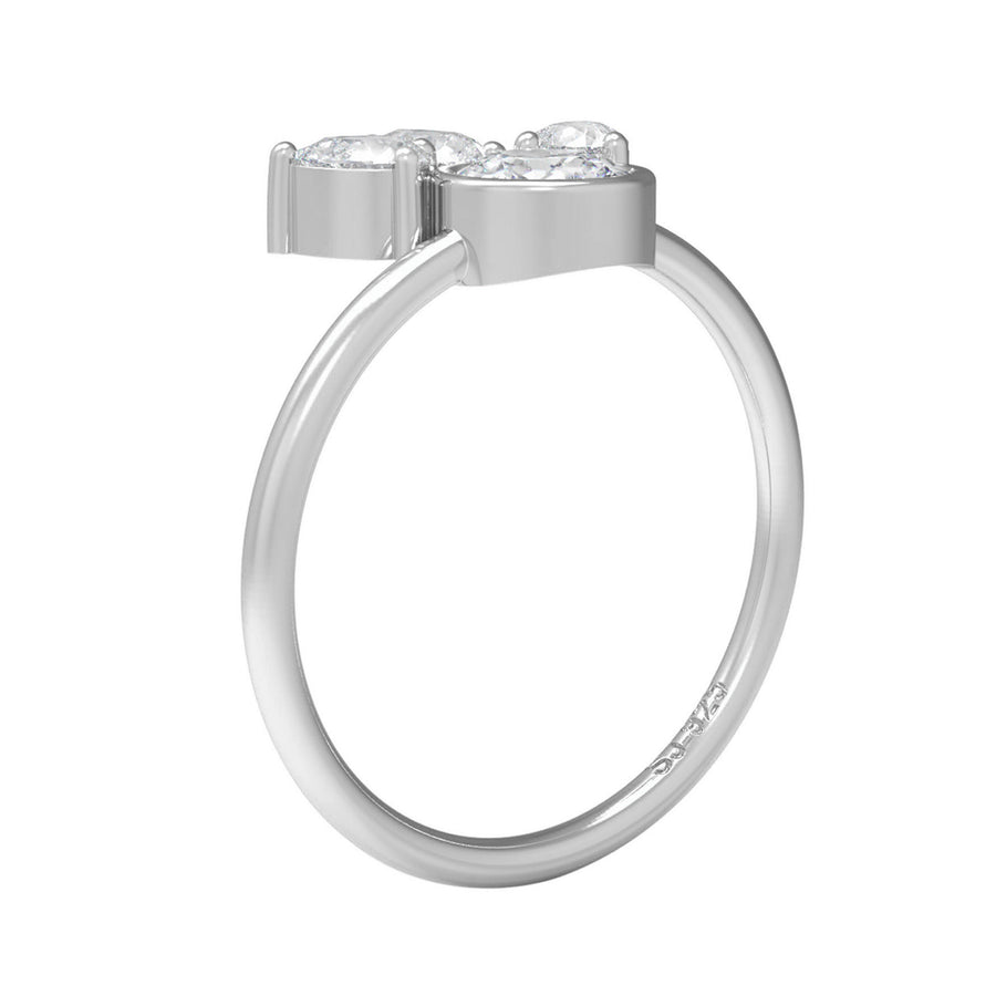 Moissanite Regal Crown Cluster Design Ring – Sterling Silver