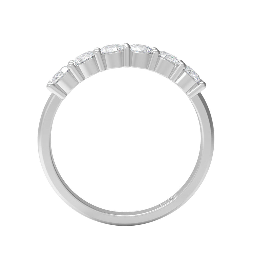 Moissanite Half Eternity Ring - Sterling Silver
