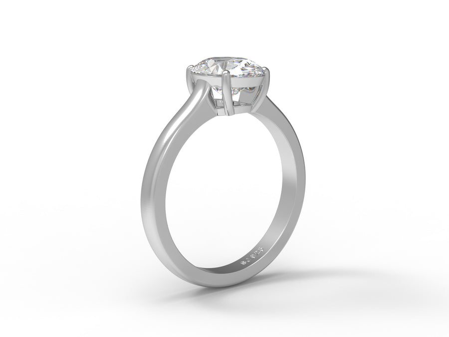9X7MM Oval Shape Moissanite 925 Sterling Silver Solitaire Women Wedding Ring